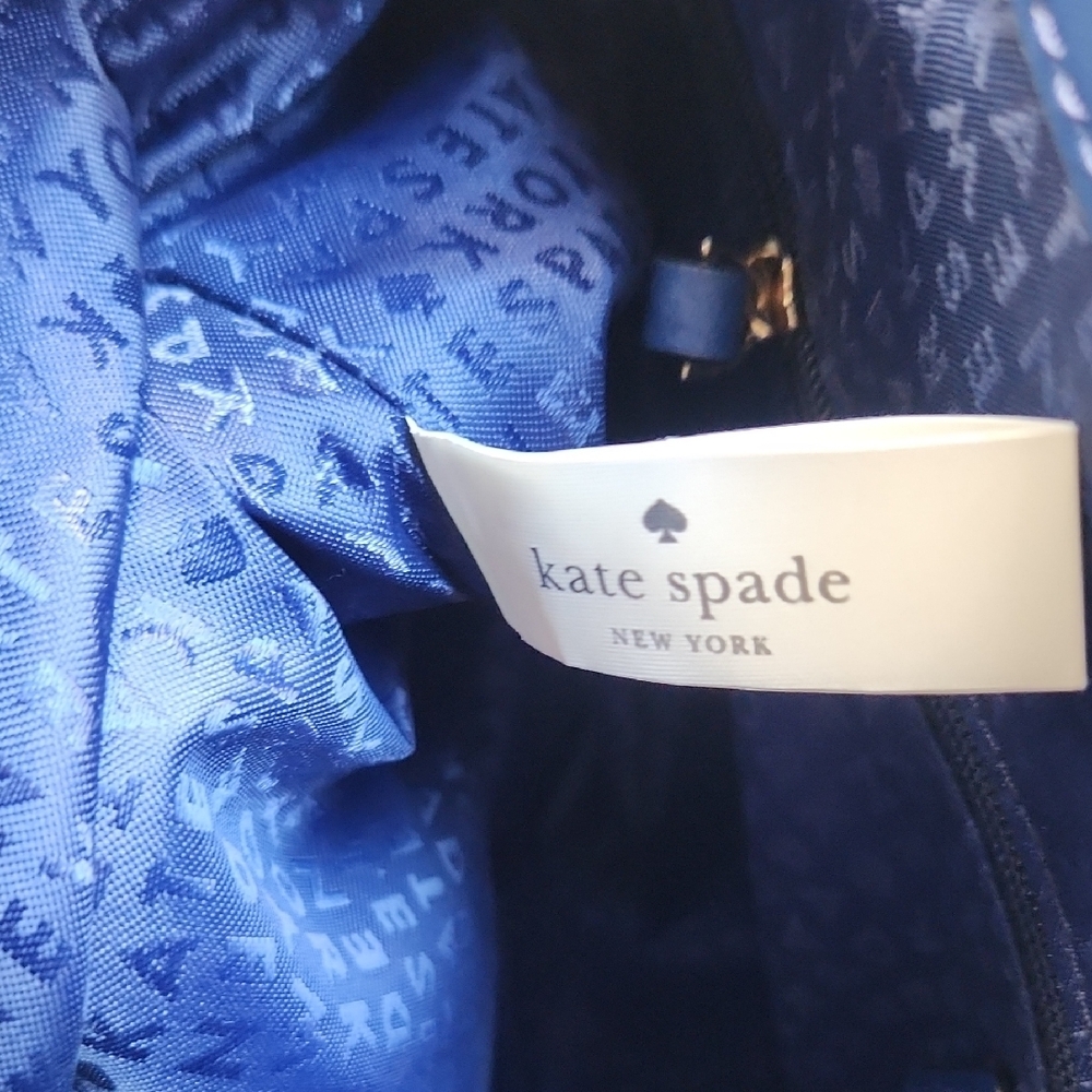 SOLD in bundle - EUC Kate Spade Hyacinth Blue Satchel Bag - Picture 6 of 10